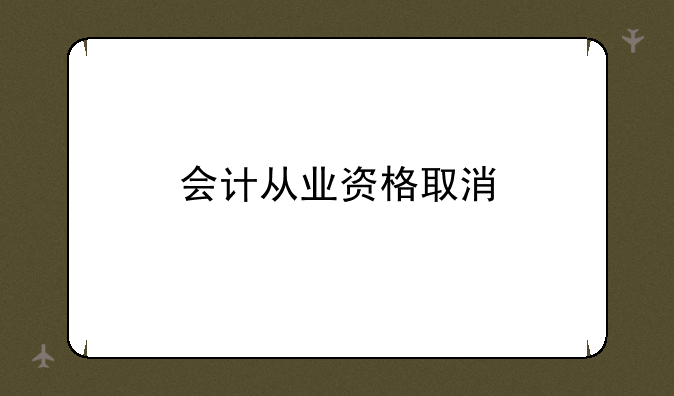 会计从业资格取消