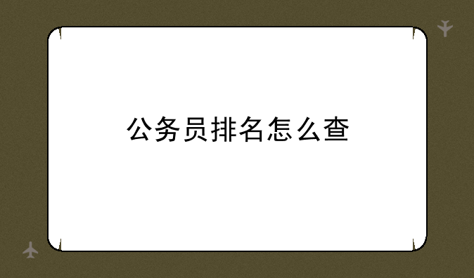 公务员排名怎么查