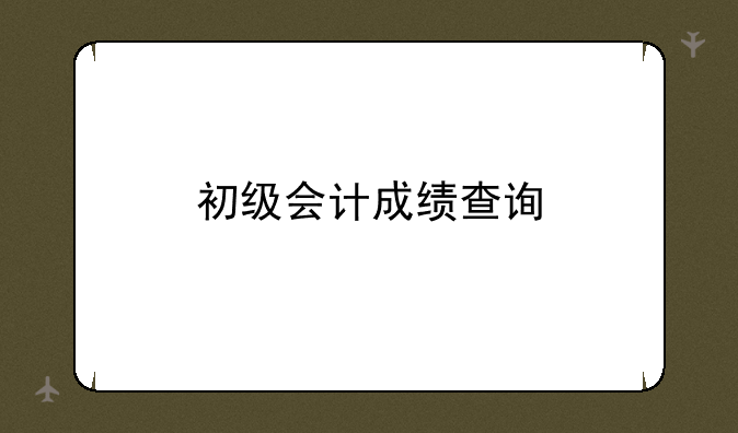 初级会计成绩查询