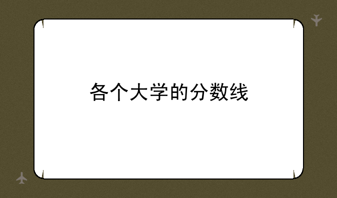 各个大学的分数线