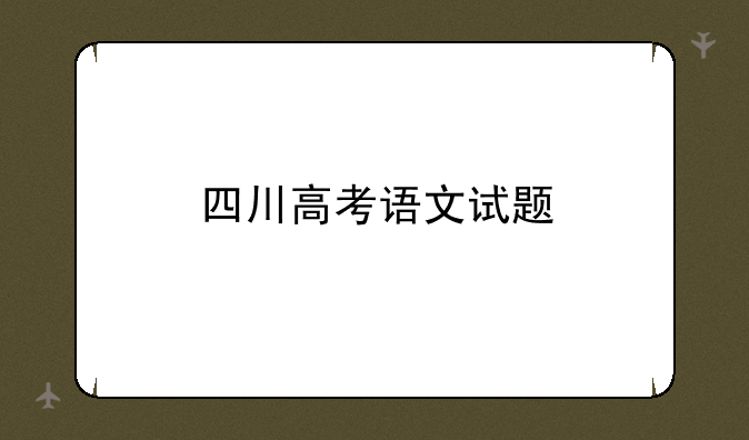 四川高考语文试题