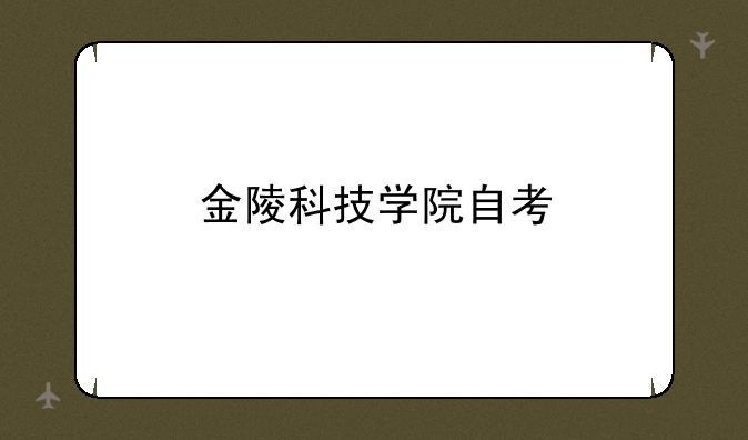 金陵科技学院自考