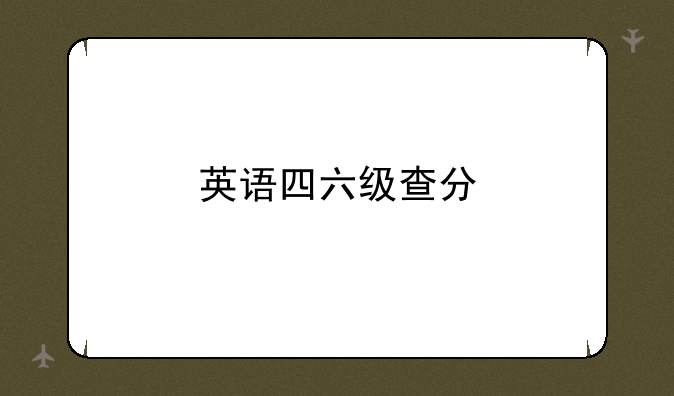 英语四六级查分