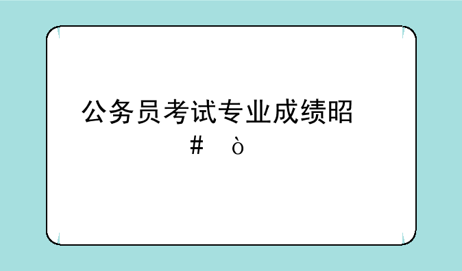 公务员考试专业成绩是什么？