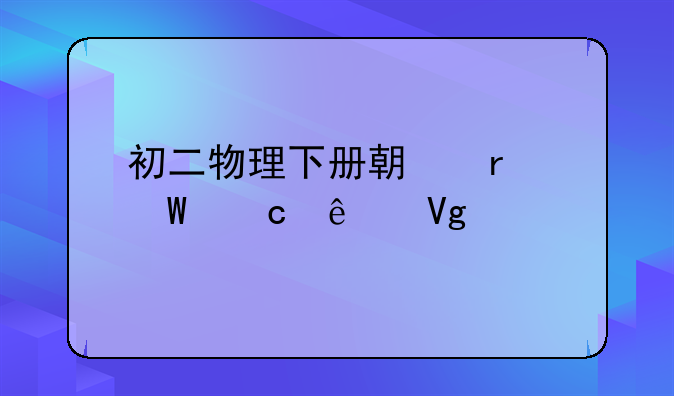 初二物理下册期末试题人教版