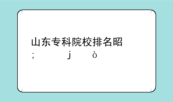 山东专科院校排名是怎样的？