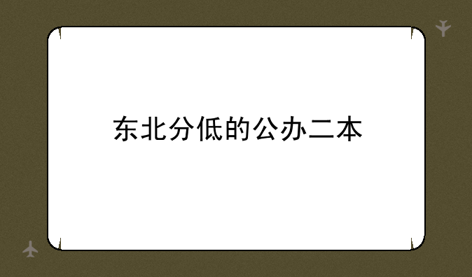东北分低的公办二本