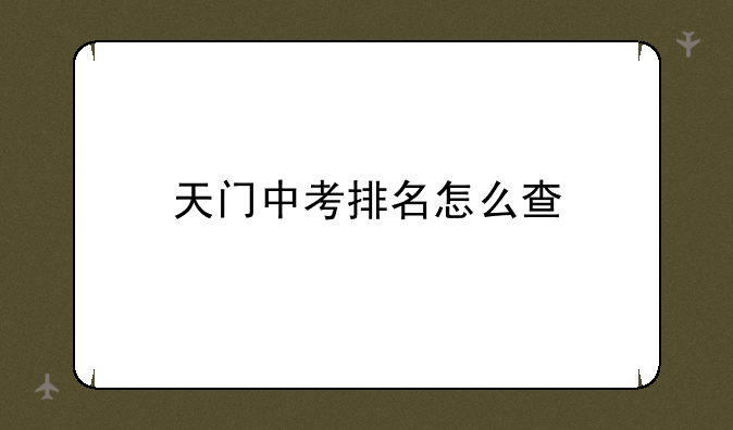 天门中考排名怎么查
