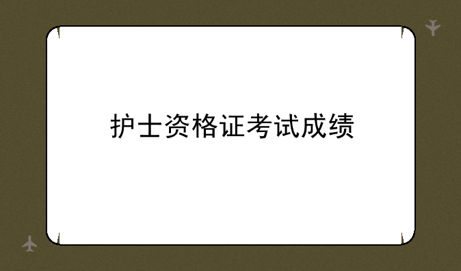 护士资格证考试成绩