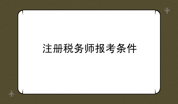 注册税务师报考条件