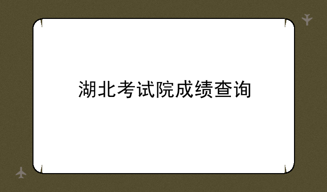湖北考试院成绩查询