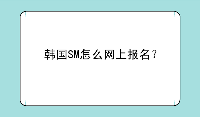 韩国SM怎么网上报名？