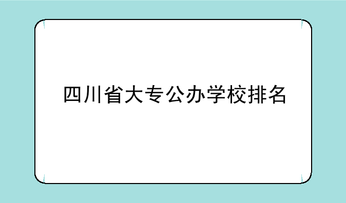 四川省大专公办学校排名