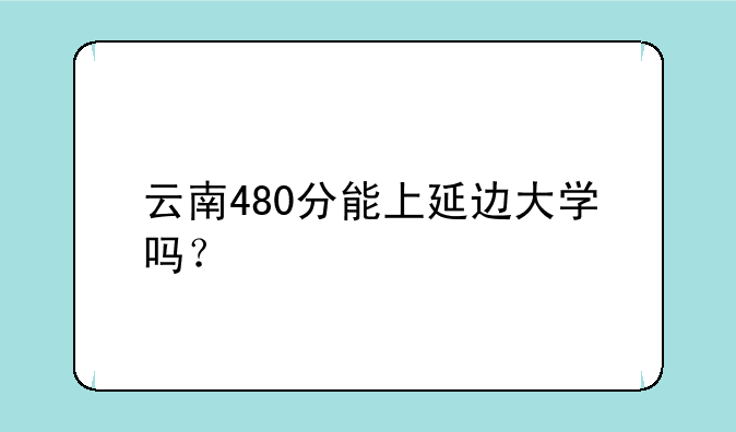 云南480分能上延边大学吗？