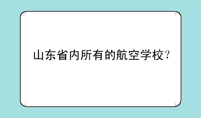 山东省内所有的航空学校？