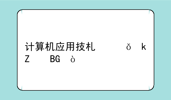 计算机应用技术就业方向？