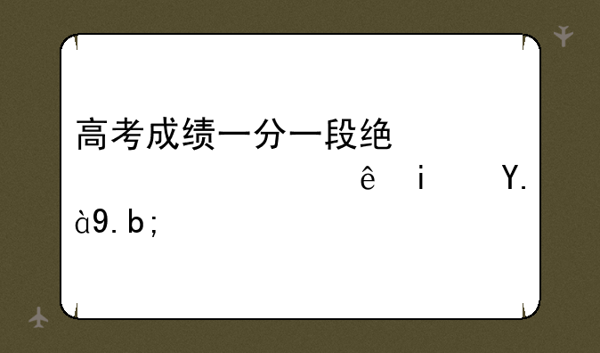 高考成绩一分一段统计表累计是什么？