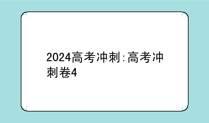 2024高考冲刺:高考冲刺卷4