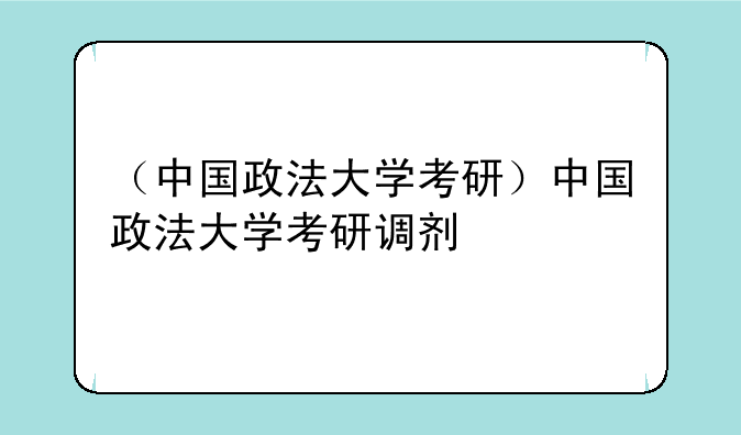 （中国政法大学考研）中国政法大学考研调剂